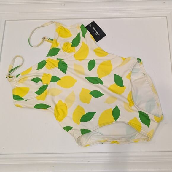 Kate Spade Lemons One Piece Bathing Suit Pool Beach Cruise Resort NWT - Size S - Picture 1 of 7